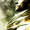 Wolverine in profile tinged green with a focus on his claws.