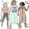 darcy, elle, and tara at pride