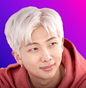 Kim Namjoon on a bi flag background because I said so