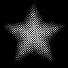 white star on black background