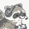Cute raccoon with gaming headset and controller