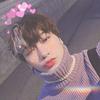 ateez san with a heart crown filter