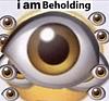 The text “I am Beholding” surrounded by hundreds of eye emojis.